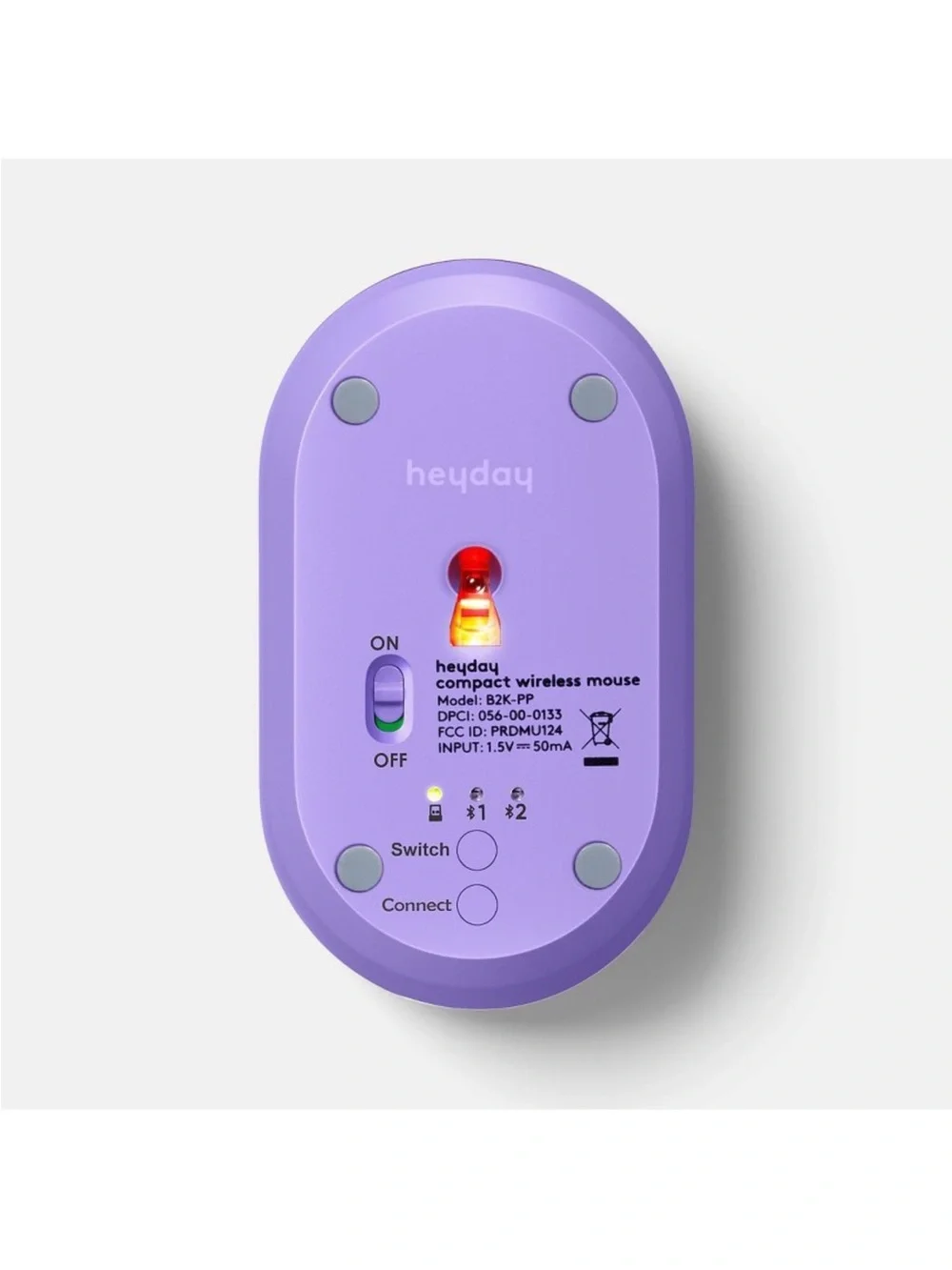 Bluetooth Mouse - heyday™ Purple: USB-A Connection, Wireless Technology